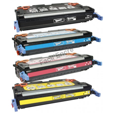 HP Q6460A + Q6461A + Q6462A + Q6463A Lot de 4 Cartouches Toners Lasers Compatibles