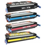 FG Encre Cartouche de Toner Compatible pour HP Q6470A + Q7581A + Q7582A + Q7583A Lot de 4