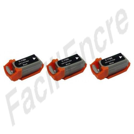 CANON BCI11BK Pack de 3 Cartouches Noires compatibles