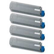 OKI MC860DN Lot de 4 Cartouches Toners Lasers Compatibles