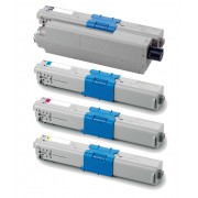 OKI C310 BK/C/M/Y Lot de 4 Cartouches Toners Lasers Compatibles