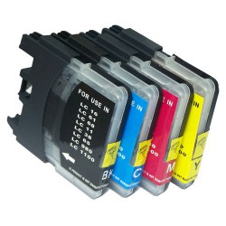 FGE Pack de Cartouches d'encre compatibles BROTHER LC980 LC1100 pour DCP-J140W 145C 165C 185C 195C 197C