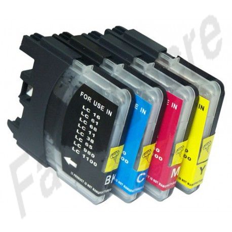 BROTHER Pack de 4 Cartouches compatibles LC980 / LC1100