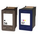 FGE Pack de 2 Cartouches d'encre compatibles pour HP Pack 56 57