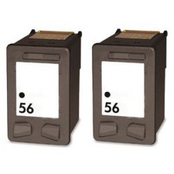 FGE Pack de 2 Cartouches d'encre compatibles pour HP 56 Noir