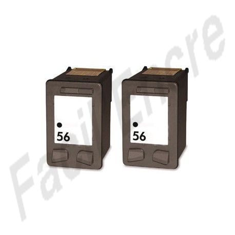 HP Pack 2 x N°56 Cartouches Compatibles