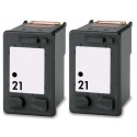 FGE Pack de 2 Cartouches d'encre compatibles pour HP 21 Noir