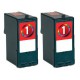 LEXMARK Pack 2 x N°1 Cartouches Compatibles
