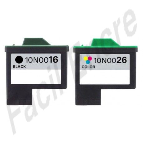 LEXMARK Pack N°16 + N°26 Cartouches Compatibles