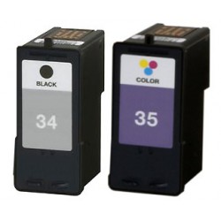 FGE Pack de 2 Cartouches d'encre compatibles pour LEXMARK 34 35