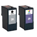 FGE Pack de 2 Cartouches d'encre compatibles pour LEXMARK 28 29