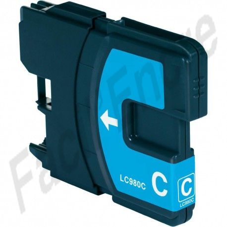 BROTHER LC1100C / LC980C Cyan Cartouche Compatible