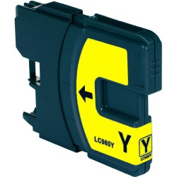 FGE Cartouche d'encre compatible pour BROTHER LC1100Y / LC980Y Jaune