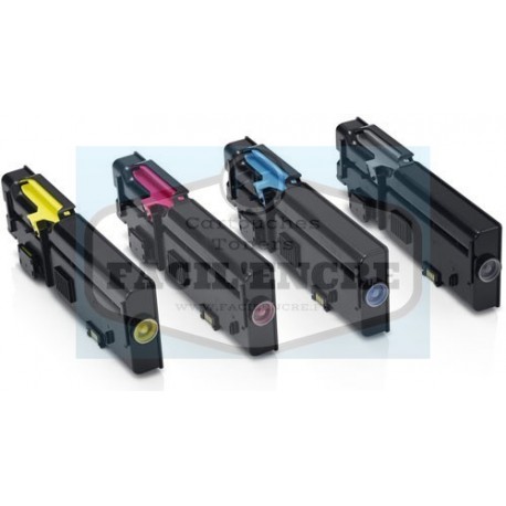 DELL C2660 / C2665 BK/C/M/Y Lot de 4 Toners Lasers Compatibles