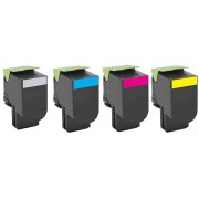 FG Encre Pack de 4 Toners Hautes Capacités compatibles pour Lexmark CS510 8000 Pages + 3 x 4000 Pages