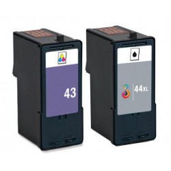 FGE Pack de 2 Cartouches d'encre compatibles pour LEXMARK 43XL 44XL