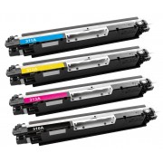 Grossist’Encre Cartouche Lot de 4 Cartouches Toners Lasers Compatibles pour HP CE310A + CE311A + CE312A + CE313A