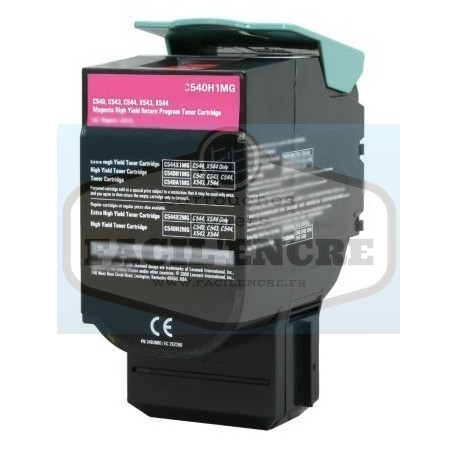 Grossist’Encre Cartouche Toner Laser Magenta Compatible pour LEXMARK C540