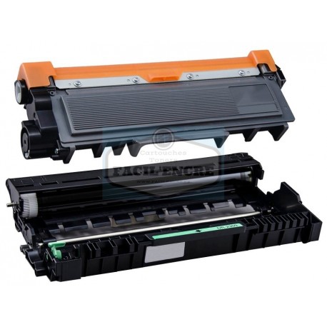 Grossist’Encre Cartouche Lot de 2 Cartouches Lasers (Toner + Tambour) Compatibles pour BROTHER TN2320 + DR2300