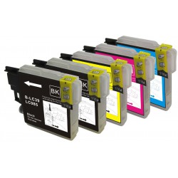 FGE Pack de 5 Cartouches d'encre compatibles BROTHER LC985