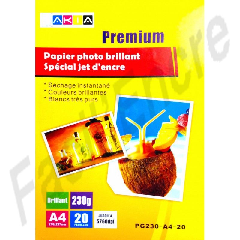 Papier photo Maxenza - Brillant Brillant - 60 Feuilles Format A4