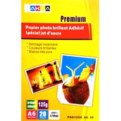 Papier Photo Brillant A6 125g / 20 feuilles adhésives