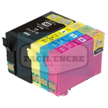 Grossist’Encre Pack de 4 Cartouches compatibles EPSON T27XL Série Réveil