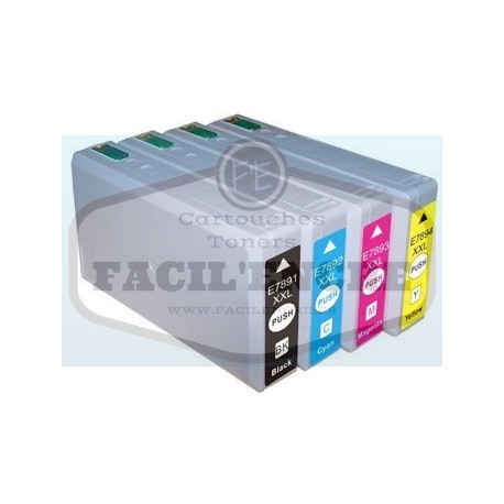 Grossist’Encre Pack de 4 Cartouches compatibles EPSON T7891/T7892/T7893/T7894