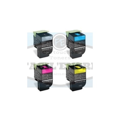 Grossist’Encre Pack de 4 Toners Hautes Capacités Compatibles pour LEXMARK CS310 CS410 CS510 / 702H BK/C/M/Y