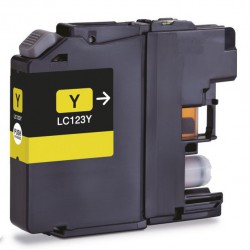 FGE Cartouche d'encre compatible pour BROTHER LC123 Jaune