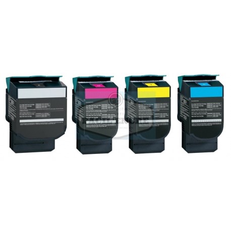 FG Encre Pack de 4 Toners Remanufacturés pour Lexmark XC2130 / XC2132 / C2132