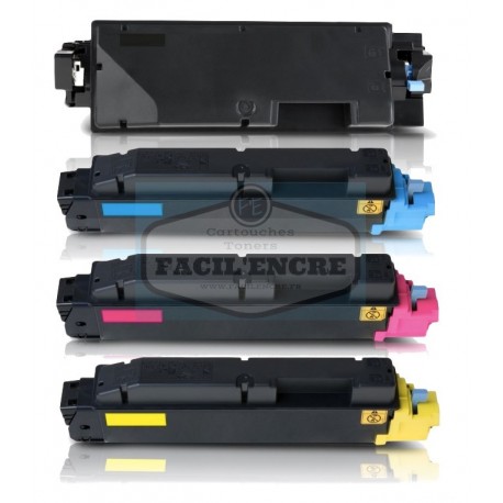 FG Encre Lot de 4 Toners compatible KYOCERA TK5270 K/C/M/Y