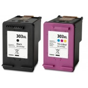 FG ENCRE Lot de 2 cartouches ( Noir + Couleur ) compatible pour HP 303XL Haute Capacité - T6N03AE + T6N04AE