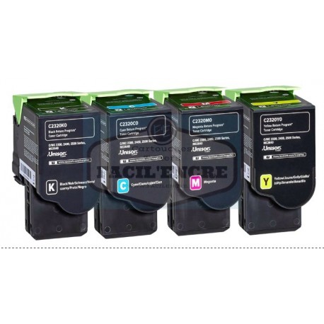 FG ENCRE Remplace Toner LEXMARK C2325dw C2425dw C2535dw MC2325adw MC2425adw MC2535adwe MC2640adwe C2320K0 Noir 1000 pages