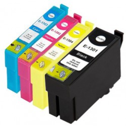 FGE Pack de 4 Cartouches d'encre compatibles pour EPSON Pack T1301/T1302/ T1303/T1304