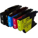 FGE Pack de 4 Cartouches d'encre compatibles pour BROTHER LC1220 / LC1240 / LC1280