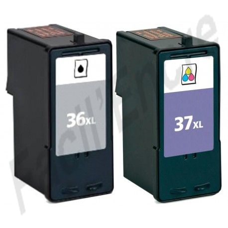 LEXMARK Pack n°36XL + n°37XL Cartouches compatibles